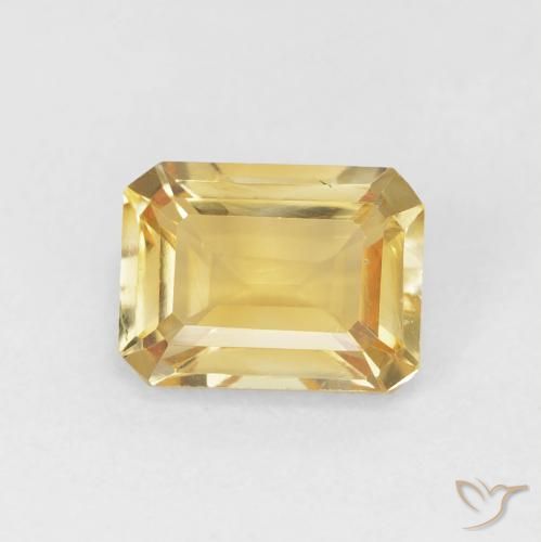 1.48ct 자연스러운 금 황수정, 에메랄드 컷, VS