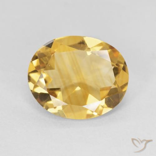 3.89ct 자연스러운 딥 골드 황수정, 타원형, VVS-VS