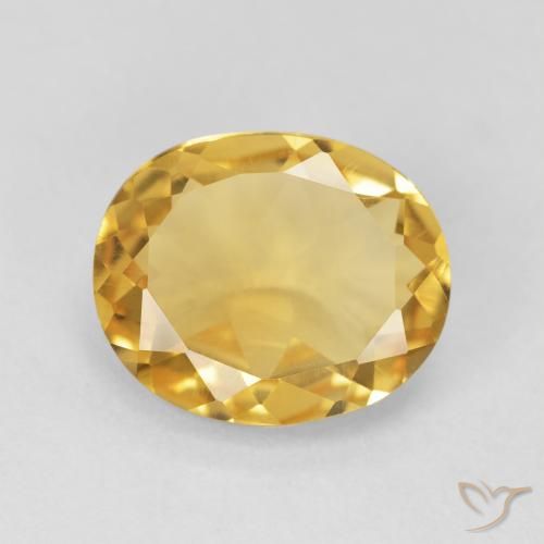 3.98ct 자연스러운 미디엄 골드 황수정, 타원형, VVS-VS