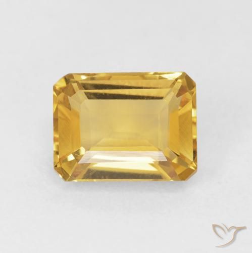 1.78ct 자연스러운 골든 황수정, 에메랄드 컷, VVS