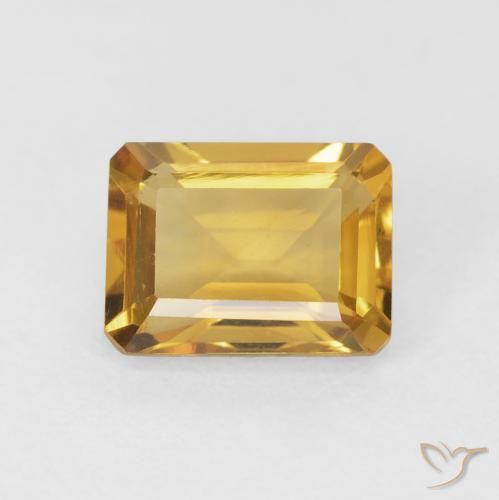 1.62ct 자연스러운 골든 황수정, 에메랄드 컷, VVS