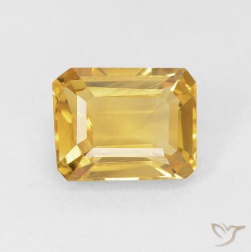 1.80ct 자연스러운 브라이트 골드 황수정, 에메랄드 컷, VVS