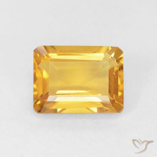 1.74ct 자연스러운 골든 황수정, 에메랄드 컷, VVS-VS