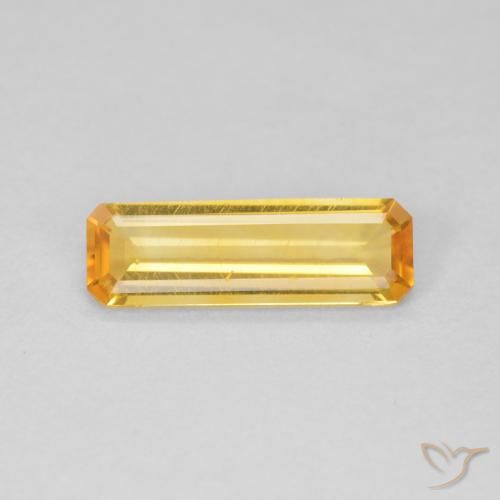 0.99ct 자연스러운 골든 황수정, 에메랄드 컷, VVS-VS
