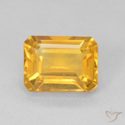 1.72ct 자연스러운 미디엄 오렌지 황수정, 에메랄드 컷, VVS-VS