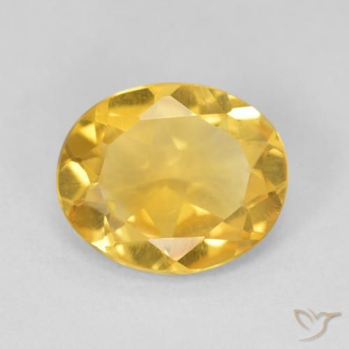 3.39ct 자연스러운 브라이트 골드 황수정, 타원형, VVS
