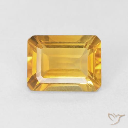 1.77ct 자연스러운 미디엄 골든 황수정, 에메랄드 컷, VVS