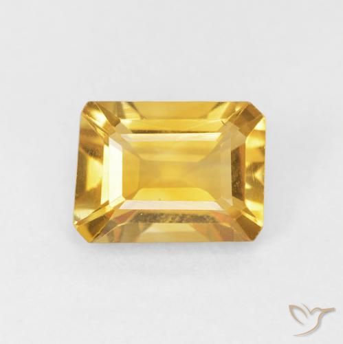 1.35ct 자연스러운 골든 황수정, 에메랄드 컷, VVS