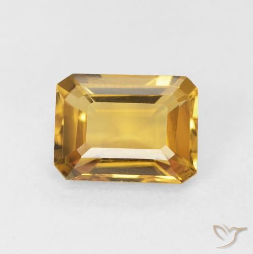 1.46ct 자연스러운 골든 황수정, 에메랄드 컷, VVS