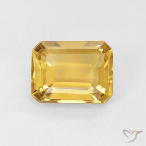 1.57ct 자연스러운 골든 황수정, 에메랄드 컷, VVS