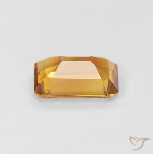 1.10캐럿 천연 Medium Light-Golden 황수정, 옥타곤 / 에메랄드 컷, VS