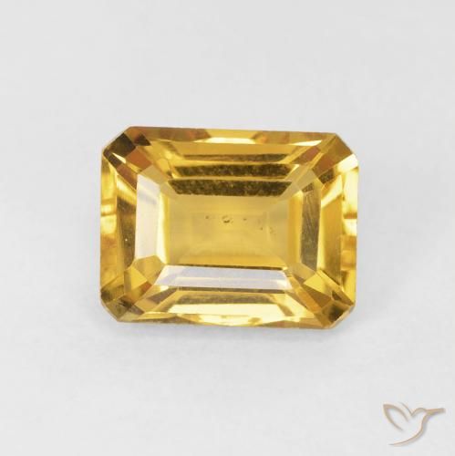 1.62ct 자연스러운 골든 황수정, 에메랄드 컷, VS