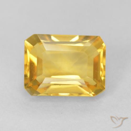 1.76ct 자연스러운 골든 오렌지 황수정, 에메랄드 컷, VVS