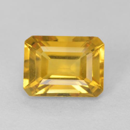1.66ct 자연스러운 브라이트 골드 황수정, 에메랄드 컷, VVS