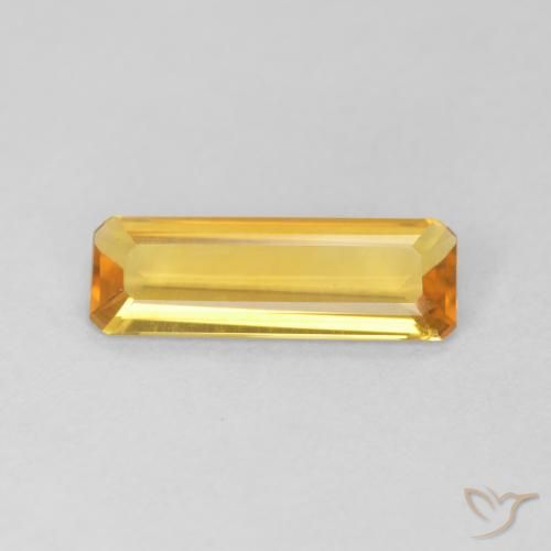 0.86ct 자연스러운 브라이트 골드 황수정, 에메랄드 컷, VVS