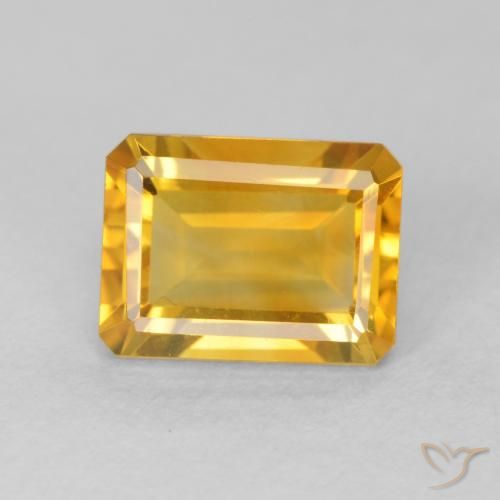 1.63ct 자연스러운 오렌지-골드 황수정, 에메랄드 컷, VVS