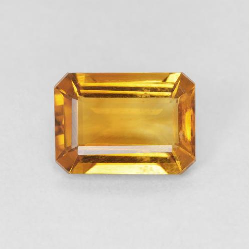 1.11ct 자연스러운 딥 오렌지-골드 황수정, 에메랄드 컷, VVS-VS