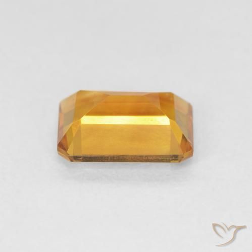 1.23캐럿 천연 Medium Light Orange-Gold 황수정, 옥타곤 / 에메랄드 컷, VVS-VS