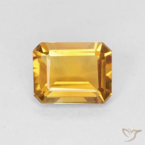 1.29ct 자연스러운 Medium Light Orange-Gold 황수정, 에메랄드 컷, VVS-VS