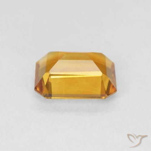 1.29캐럿 천연 Medium Light Orange-Gold 황수정, 옥타곤 / 에메랄드 컷, VVS-VS