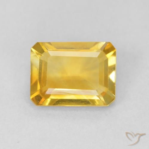 1.35ct 자연스러운 골든 오렌지 황수정, 에메랄드 컷, VVS-VS