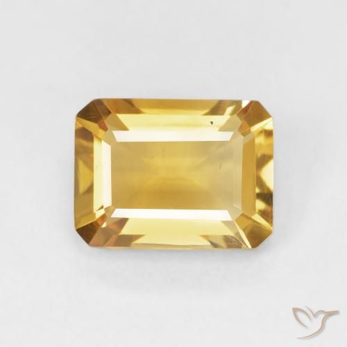 1.46ct 자연스러운 골든 황수정, 에메랄드 컷, VVS-VS