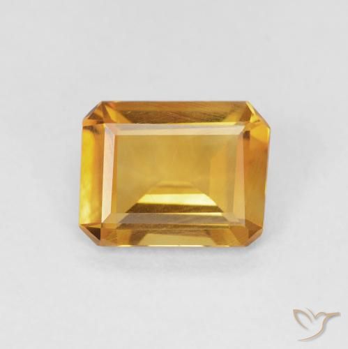1.05ct 자연스러운 오렌지-골드 황수정, 에메랄드 컷, VVS-VS