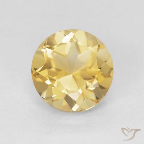 1.39ct 자연스러운 금 황수정, 둥근, VVS