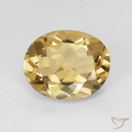 4.30ct 자연스러운 미디엄 골드 황수정, 타원형, VVS
