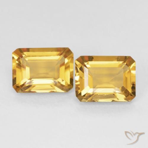 3.20ctw 자연스러운 Medium Dark-Golden 황수정, 에메랄드 컷, VVS-VS