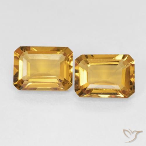 3.01ctw 자연스러운 Medium Light-Golden 황수정, 에메랄드 컷, VVS-VS