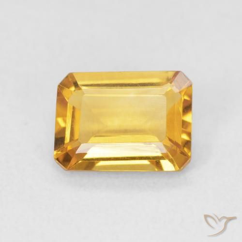 1.22ct 자연스러운 골든 오렌지 황수정, 에메랄드 컷, VVS