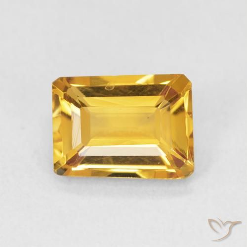 1.32ct 자연스러운 골든 오렌지 황수정, 에메랄드 컷, VVS