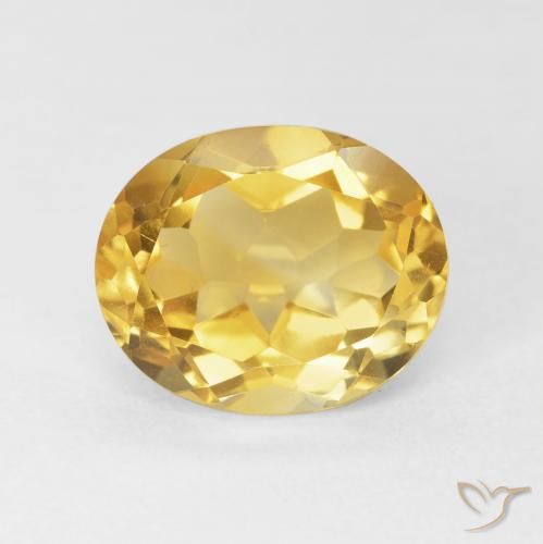 4.74ct 자연스러운 미디엄 옐로우 황수정, 타원형, VVS