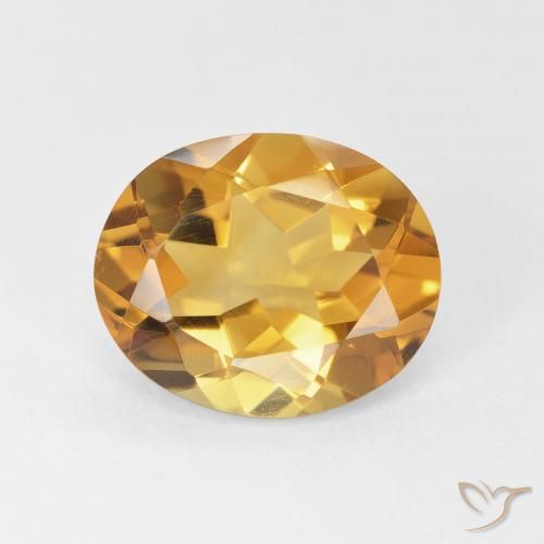 3.88ct 자연스러운 Medium Light-Golden 황수정, 타원형, VVS
