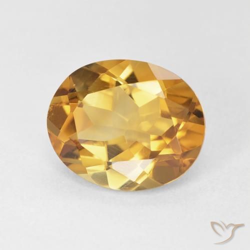 3.88캐럿 천연 Medium Light-Golden 황수정, 타원형, VVS