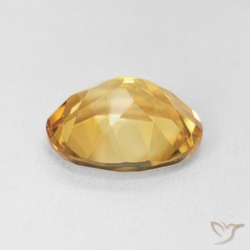 3.88캐럿 천연 Medium Light-Golden 황수정, 타원형, VVS