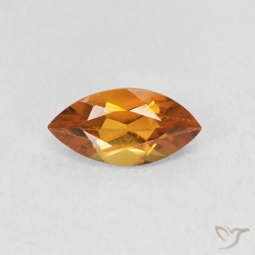 0.58ct 자연스러운 미디엄 오렌지 황수정, 보석, VS