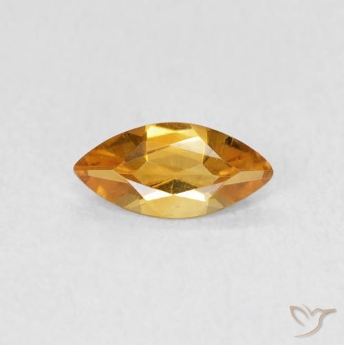0.44ct 자연스러운 딥 오렌지-골드 황수정, 보석, VVS
