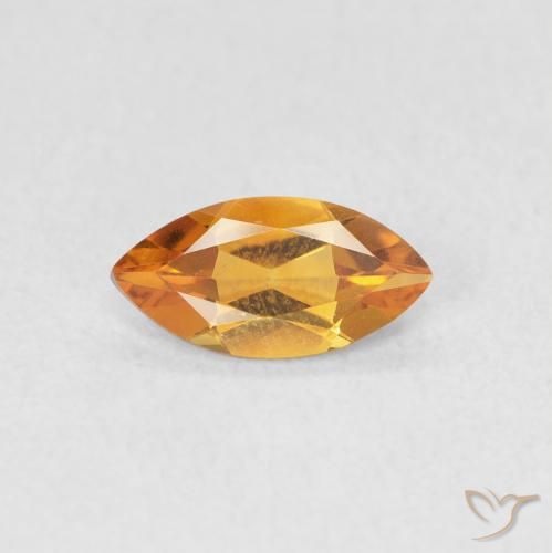0.48ct 자연스러운 미디엄 오렌지 황수정, 보석, VVS