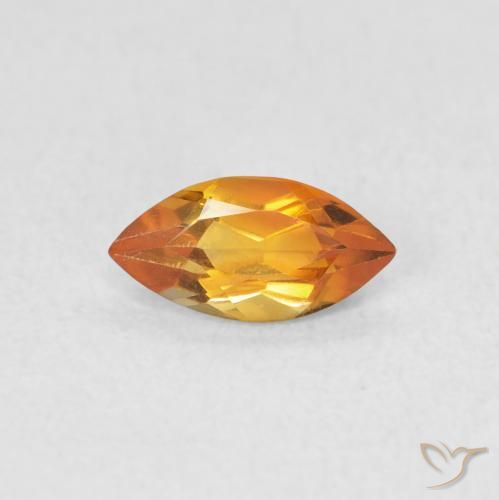 0.48ct 자연스러운 미디엄 오렌지 황수정, 보석, VVS