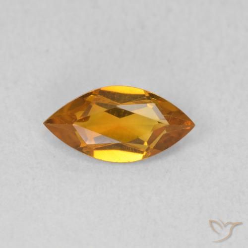 0.50ct 자연스러운 딥 오렌지-골드 황수정, 보석, VVS