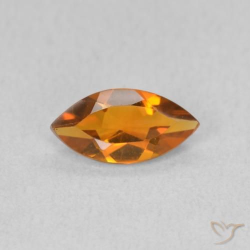 0.50ct 자연스러운 미디엄 오렌지 황수정, 보석, VVS