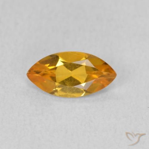 0.45ct 자연스러운 골든 오렌지 황수정, 보석, VVS