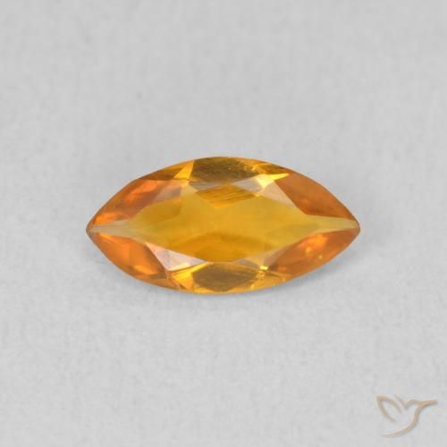 0.40ct 자연스러운 딥 오렌지-골드 황수정, 보석, VVS