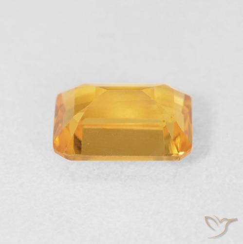 1.49캐럿 천연 Medium Light Orange-Gold 황수정, 옥타곤 / 에메랄드 컷, VVS