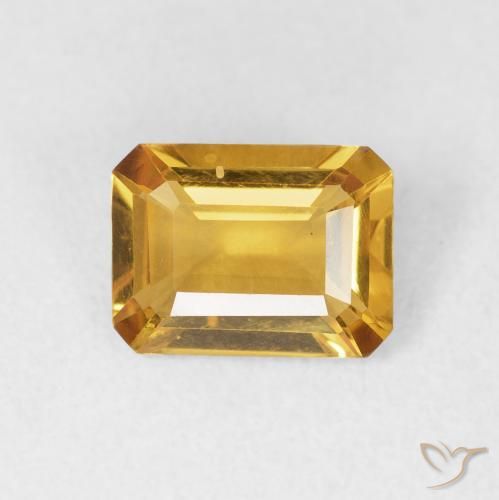 1.37ct 자연스러운 오렌지-골드 황수정, 에메랄드 컷, VVS-VS
