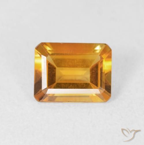 1.23ct 자연스러운 다크 오렌지-골드 황수정, 에메랄드 컷, VVS-VS