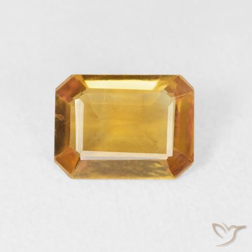 1.05ct 자연스러운 딥 골든 오렌지 황수정, 에메랄드 컷, VVS-VS