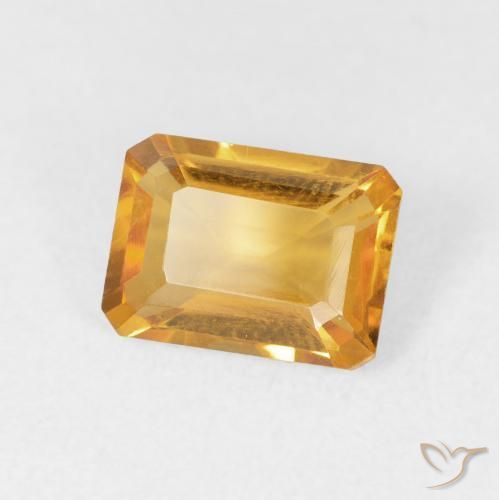 1.40캐럿 천연 Medium Light Orange-Gold 황수정, 옥타곤 / 에메랄드 컷, VVS